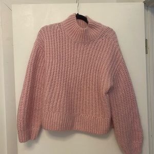Pink Mock Neck Sweater